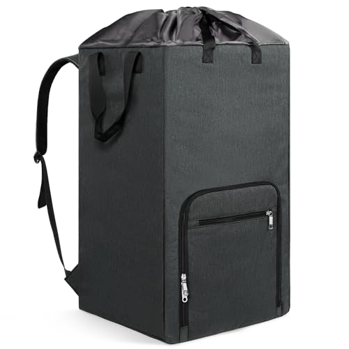Bukere Laundry Backpack for College Students Dorm Essentials, Extra Large 90L Hanging Bag with Adjustable Shoulder Straps, Portable Laundry Tote for Apartment, Laundromat, Travel - color: Midnight Grey