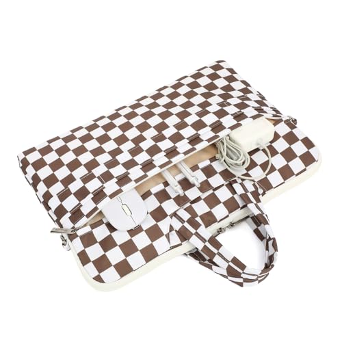canvaslife Waterproof Pattern Resistant Laptop Shoulder Messenger Bag for Pro 16 inch and 15.6 inch-16 inch Laptop (brown Checker) - color: Brown Checker