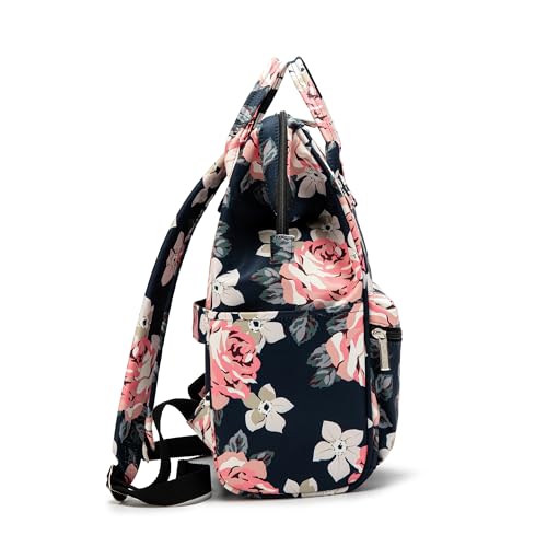 Kinmac Laptop Backpack for Women and Men, Large Capacity Travel Backpack for 15.6 inch Laptop Computer (Blue Rose) - color: Blue Rose
