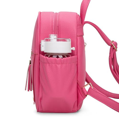 Montana West Mini Backpack Purse for Women Anti Theft Backpacks with Secured Zipper and Tassel - color: Mini Hot Pink