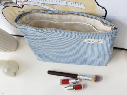 HAPPYHEIDI Large Makeup Bag Travel Cosmetic Pouch, Cream White - color: Cream White