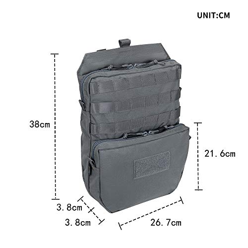 EXCELLENT ELITE SPANKER Tactical MOLLE Hydration Pack for 3L Hydration Water Bladder Molle Vest Accessory - color: Grey