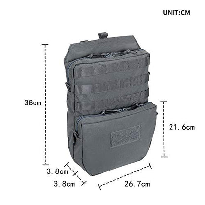 EXCELLENT ELITE SPANKER Tactical MOLLE Hydration Pack for 3L Hydration Water Bladder Molle Vest Accessory - color: Grey