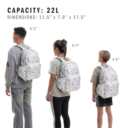 adidas Lineage Backpack for Laptop, School and Travel, 22L, In Bloom Floral Warm Vanilla/Off White, OSFA - color: In Bloom Floral Warm Vanilla/Off White