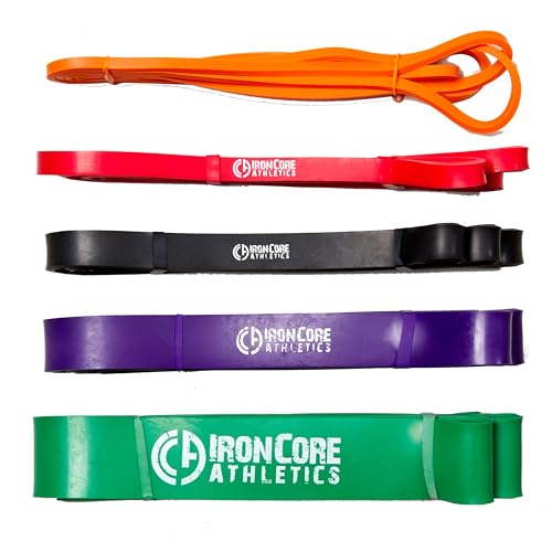 Pull Up Assistance Bands - Commercial Gym Quality 41" Loop Exercise Pull-Up Bands - 4 Different Resistance Levels to Choose from - color: 5 Pack Orange/Red/Black/Purple/Green - 5-120 lb
