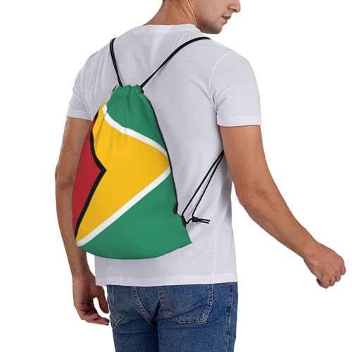 Guyana Flag Drawstring Bag Sport Gym Backpack Beach Travel Sack Draw String Yoga Bag For Men Women - color: Guyana Flag