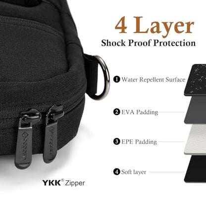 bagasin 15 15.6 16 inch Laptop Computer PC Shoulder Bag Carrying Case, Water-Repellent Fabric Briefcase, Lightweight Toploader, Business Casual or School - color: Black, size: 15-16