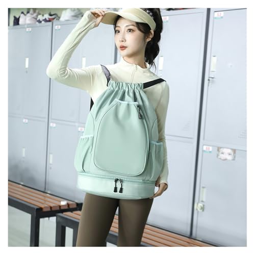Multifunctional sports bag, backpack, independent shoe compartment, can hold basketball, badminton and tennis(White) - color: White