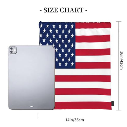 American Flag Drawstring Bag Sport Gym Backpack Beach Travel Sack Draw String Yoga Bag For Men Women - color: American Flag