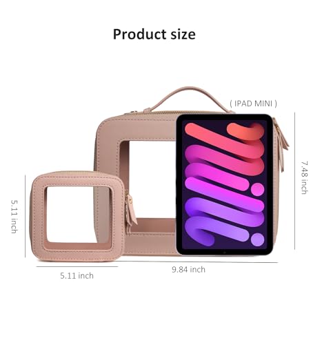 LETGO Clear Makeup Bags Small, TSA Approved Toiletry Bag with Zipper, Mini Clear Beach Makeup Pouch Purse Organizer Fit Carry-on Travel Essentials,Small Cosmetic Bags for Car Storage (Mini-Nude) - color: 0-Mini-Nude
