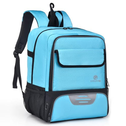 Youth Soccer Bag, Soccer Backpack with Ball Holder, Basketball Volleyball Football Handball Sports Backpack with Ball Compartment - color: Like Blue