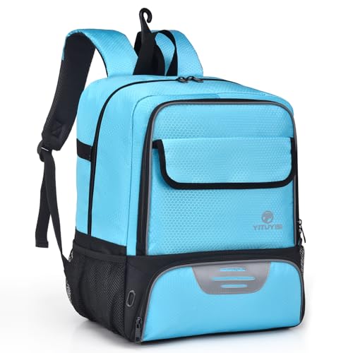 Youth Soccer Bag, Soccer Backpack with Ball Holder, Basketball Volleyball Football Handball Sports Backpack with Ball Compartment - color: Like Blue