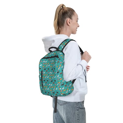 Travel Daypack Floral Farm Animal Pets Flowers Horses, Quick-Access Pocket, Side Bottle Holder, for Active Adults - color: Picture (830)