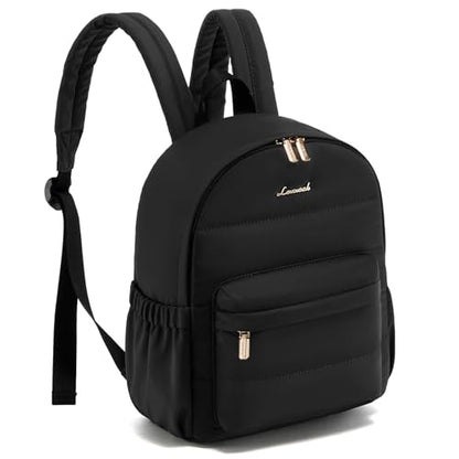 LOVEVOOK Mini Backpack Purse for Women, Small Puffer Lightweight Backpack, Casual Daily Daypack Purse for Women, back pack with Anti-theft Pocket for Travel-Black - color: Black