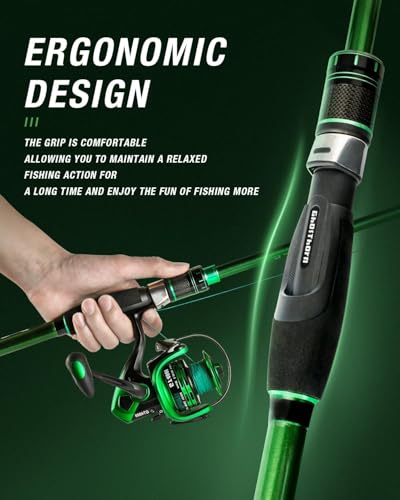 Ghosthorn Fishing Rod and Reel Combo Graphite Telescoping Fishing Pole Portable Travel Kit with Carrier Bag for Freshwater Saltwater - size: 6 ft, style: Fishing Rod+reel(no Lures&line)