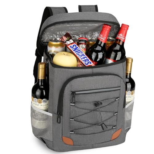 Backpack Cooler Insulated Leak Proof, Lightweight Soft Sided Cooler Backpack for Men Women, Waterproof Beach Cooler Bag Lunch Backpack for Camping Hiking Picnic Fishing Travel Outdoor - color: Dark gray, size: 36 Cans