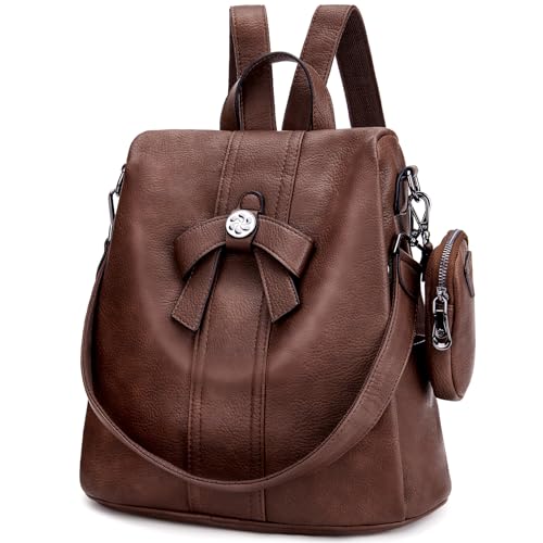 ZOCAI Backpack Purse for Women Fashion Backpack Purses PU Leather Daypacks Anti-Theft Shoulder Bag Satchel Purse - color: Brown