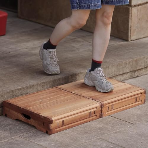 Wooden Platform, Two Combination Packs, one Step Stool for The Elderly and Children, Porch Steps, Mobile Steps, Suitable for Disabled, Elderly, and Children - size: 31.5