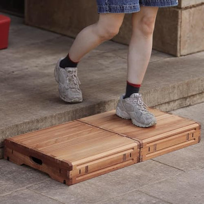 Wooden Platform, Two Combination Packs, one Step Stool for The Elderly and Children, Porch Steps, Mobile Steps, Suitable for Disabled, Elderly, and Children - size: 31.5
