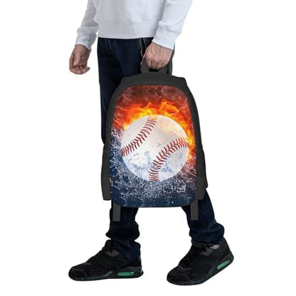 Basketball Fire and Water Design Backpack Laptop Travel Bag Adjustable Backpack Print Daypack for Men Women 16.5 In - color: Style 4