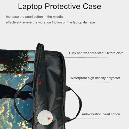 15-Inch Laptop Sleeve – Stylish, Lightweight, Shockproof, Water-Resistant Case for Lenovo, HP, Dell, Asus Notebooks - Cat Window - color: Cat Window