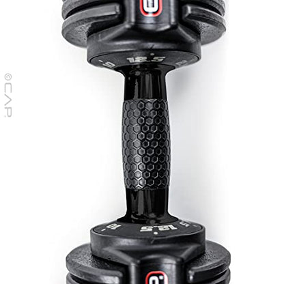 CAP ADJUSTABELL Adjustable Dumbbell Weights - Singles & Pairs | 12.5 lb, 25 lb & 55 lb | Multiple Handle Options - size: 12.5 lb - Honeycomb Black Handle, style: Pair