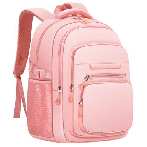 PRAGARI Cute Backpack for School Girls Aesthetic Backpack Women College Bookbag Large Students Laptop Bag Travel Casual Daypack - color: Pink