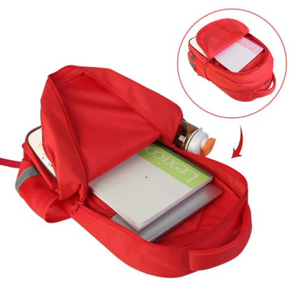 ZRENTAO Kids Backpack, 3D Reflective Cartoon, 600D Polyester & Dual Zippers, 17" Bookbag with Ergonomic Design for boys & girls age 6-18, Fox Space Style for school Children Kids - color: 22#redfox