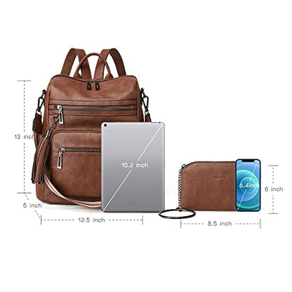 Shrrie Backpack Purse for Women Leather Backpack Fashion Designer Travel Backpack Convertible Shoulder Bag - color: 1-3 Oil Wax Brown
