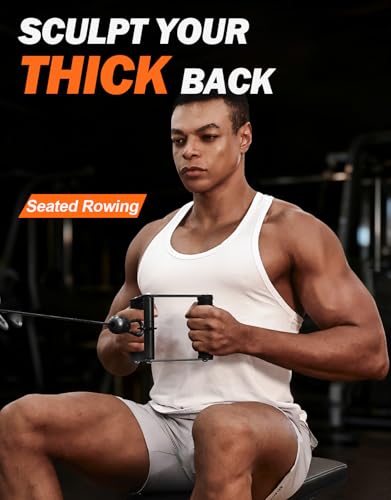 Fitarc Double D Row Handle Cable Attachments for Gym, Non-Slip V Bar Attachment for Home Gym Equipment, T Bar Row Attachment for Back Training, LAT Pulldown Attachments and Cable Machine Attachment - color: Double D Row Handle
