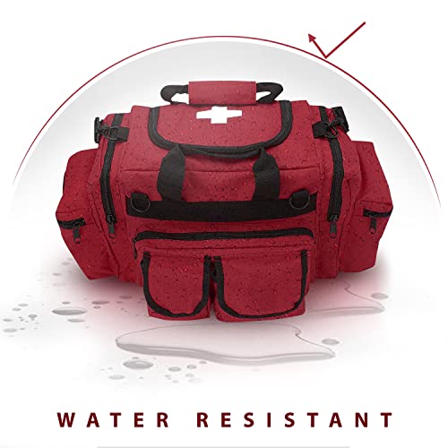 ASA TECHMED First Aid Responder EMS Emergency Medical Trauma Bag Deluxe, Red - color: Red