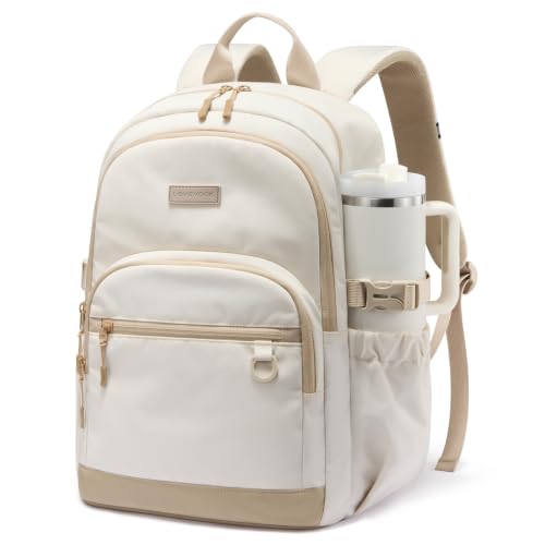 LOVEVOOK Travel Laptop Backpack, Waterproof Carry On Backpack for Women Men, 17.3 Inch Computer Bag, Large College School Bookbag with Luggage Sleeve, Chest Strap & Water Bottle Pocket - color: Beige-khaki-a-l, size: 17.3 Inch