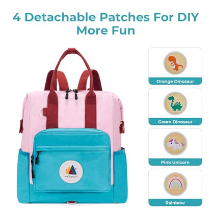 CLUCI Toddler Backpack For Girls, Toddler School Backpack For School & Travel, Small Kids Child Backpacks, Preschool Kindergarten Elementary Diaper bag Daycare Backpack - color: Pink and Blue
