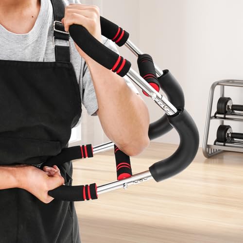 Twister Arm Trainer Upper Body Strength Builder 5 Levels Resistance Adjustment Detachable Arm Exercise Equipment U-Shaped Adjustable Trainer for Chest Wrists Back and Shoulders Exercise - color: Red