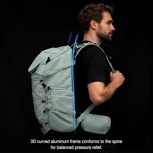 LEOFOTO 35L Camera Backpack for Photographer, Lightweight Waterproof Travel Camera Bag for Camera/Drone/15.6" Laptop, Photopraphy Bag with Side Access & Rain Cover, Tripod Compatible, 2.65KG - GREEN - color: 35l-bag+medium Insert-green