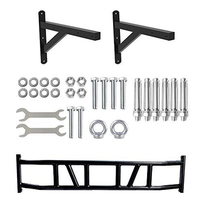 BESTHLS Wall Mounted Pull Up Bar and Dip Station, Heavy Duty Wall Mount Pull-up Chin Up Bar Multifunctional Home Gym Workout Indoor Exercise Equipment Support to 440 Lbs - style: Multi-grip
