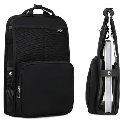 GillyGro Unisex Foldable Vertical Backpack Organizer Insert for Tote Bag, Carry On, Picnic, Camping - With Pockets & Handle - color: Black/Gray