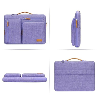 MOSISO 360 Protective Laptop Shoulder Bag,14 inch Computer Bag Compatible with HP Lenovo Dell ASUS Acer, HP, Dell Latitude, Lenovo,Side Open Messenger Bag with 4 Zipper Pockets&Handle, Purple - color: Purple, size: 14 inch