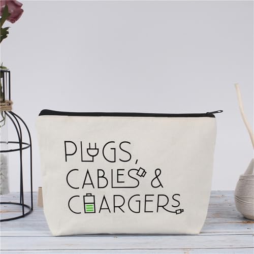 Plugs Cables & Chargers - Makeup Bag for Women Travel - Zipper Cosmetic Storage Bag with Vibrant Designs, Soft Fabric & Multi-Use Functionality (Gift for Birthdays, Graduation, Christmas) (Style F) - style: Style F