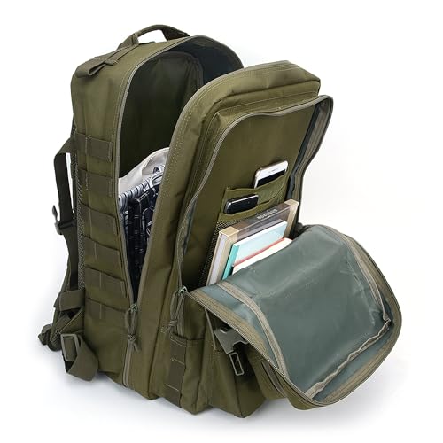 Lovelinks21 Hiking Assault Backpack Waterproof Motorcycle Backpack Bug Out Pack Rucksack for Outdoor Hiking - color: Green-2