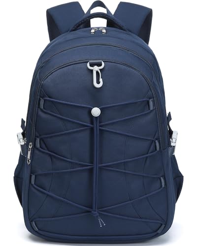 BLUEFAIRY Middle High School Backpack for Teen Boys Girls Large College Bookbag with Laptop Sleeve Back to School Book Bags Mochilas Escolares para Niños Niñas Adolescentes (Dark Blue, Solid) - color: Dark Blue