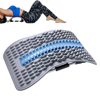 Back Stretcher - Adjustable Multi-Level Support, Ergonomic Arch Design, Muscle Relaxation Tool, Spine Alignment Device | Yoga Stretching Accessory with Pain Reliefs Function for Home, Offices Session - color: Blue