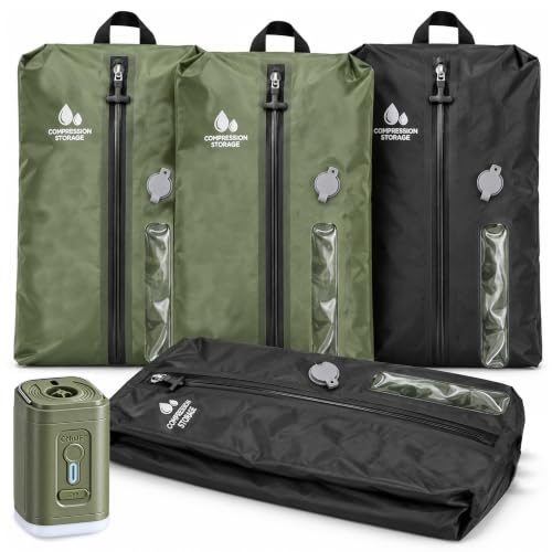 4PCS Travel Pack Vacuum Kit, Space Saver Packing Cubes for Carry-On, Small