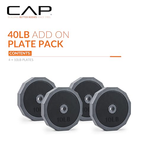 CAP Barbell Multi-Use Adjustable Weight Set - Versatile Dumbbell, Barbell & Kettlebell for Full-Body Workouts | 45lb and 66lb options - size: 40 lb Plate Pack Addon