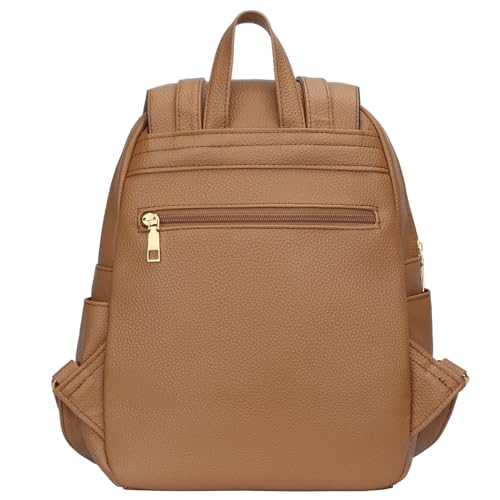 KKXIU Trendy Leather Backpack Purse for Women and Ladies Shoulder Travel Daypacks Bags (A-Brown) - color: A-brown, style: Backpack