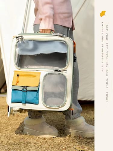 Tristan Home Pet Carrier Backpack with Ventilation Windows, Multiple Storage Pockets, 42x37x27cm, Large, Weight Limit 25lbs, Multicoloured