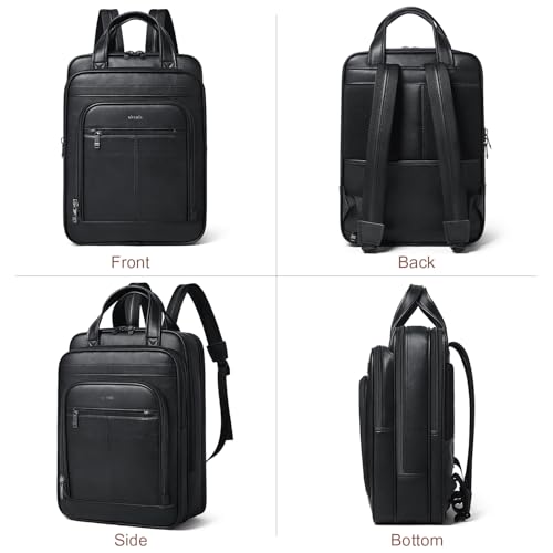 Shrrie 15.6" Laptop Backpack,Business Work Backpack Briefcase,Durable Computer Backpack for Office,Travel,College,Two-tone Black