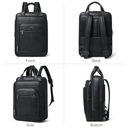 Shrrie 15.6" Laptop Backpack,Business Work Backpack Briefcase,Durable Computer Backpack for Office,Travel,College,Two-tone Black