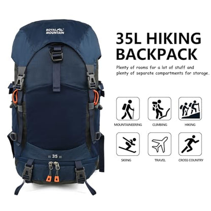 35L Hiking Backpack for Women men,Waterproof Camping Outdoor Backpacking Backpack for Travel lightweight Hiking Trekking Daypack - color: Blue