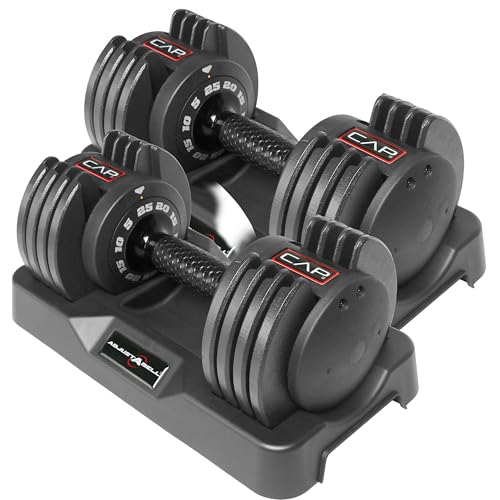 CAP ADJUSTABELL Adjustable Dumbbell Weights - Singles & Pairs | 12.5 lb, 25 lb & 55 lb | Multiple Handle Options - size: 25 lb - Honeycomb Black Handle, style: Pair